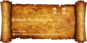 Kakuk Krisztina névjegykártya